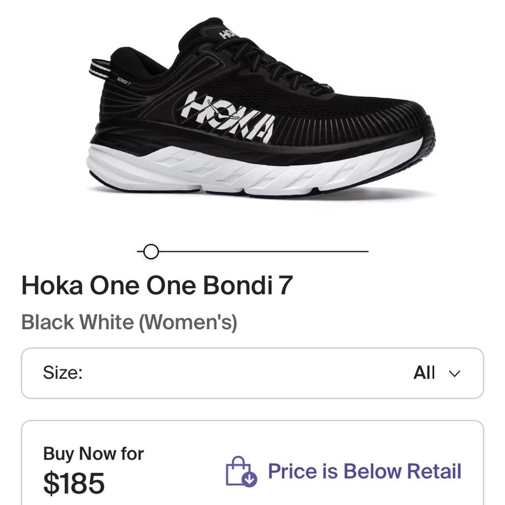 Hoka One One Bondi 7 Black White Women's Shoes